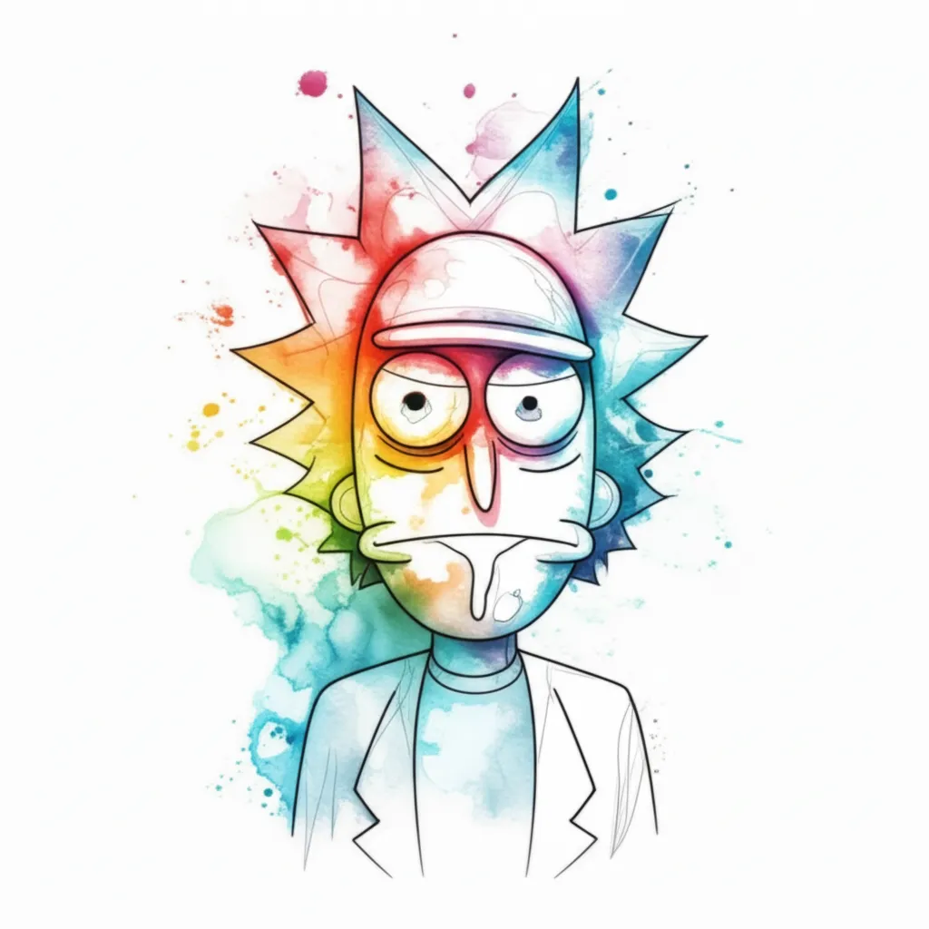 Rick and Morty Watercolor Tattoo Design Rick and Morty Watercolor Tattoo Design