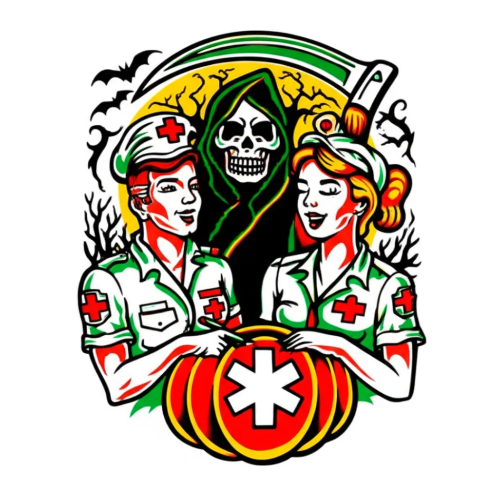 Old School Paramedic & Grim Reaper Pumpkin Carving Tattoo Old School Paramedic & Grim Reaper Pumpkin Carving Tattoo