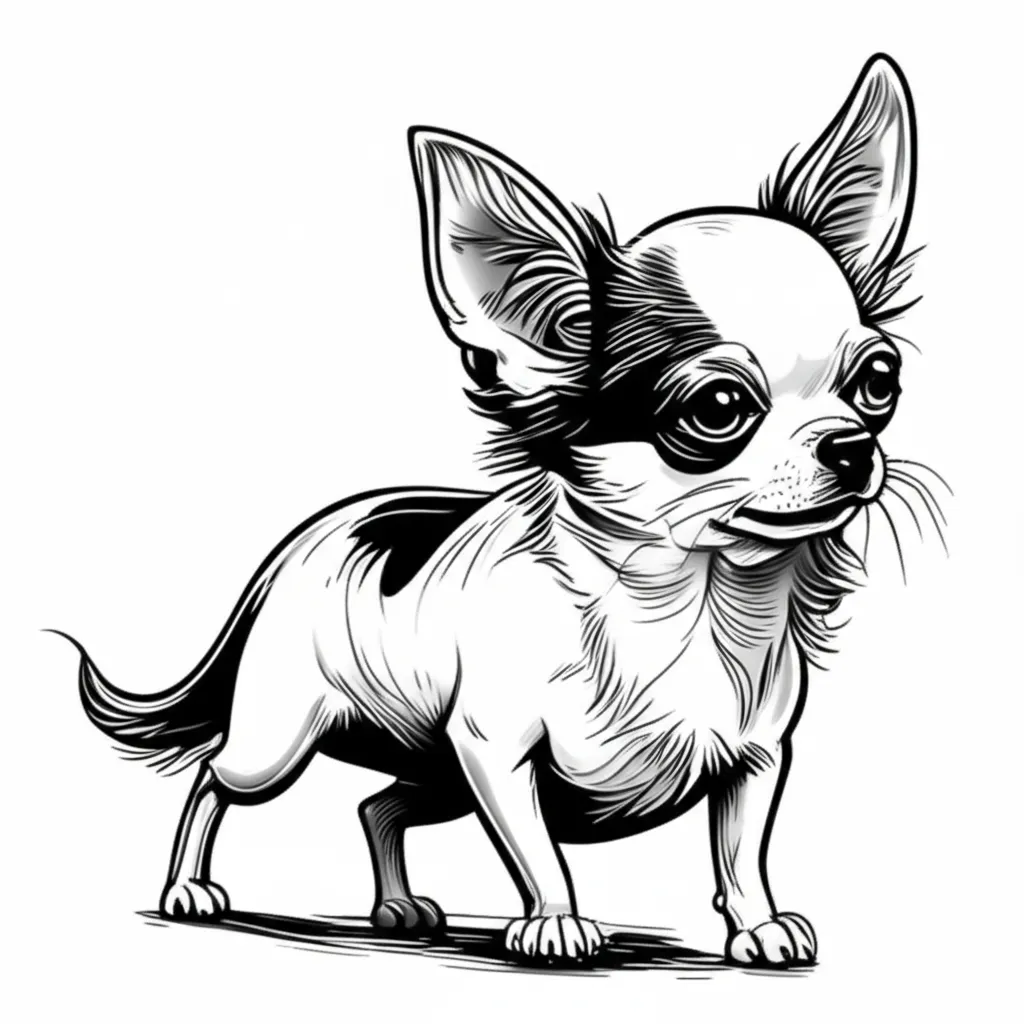 White and Black Chihuahua Graffiti Tattoo Design
