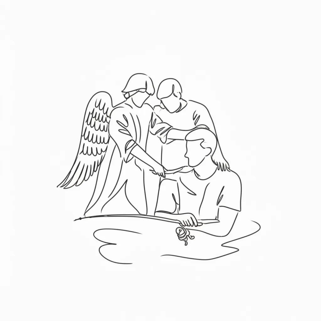 Minimalist Guardian Angel Tattoo Design: Protection and Guidance