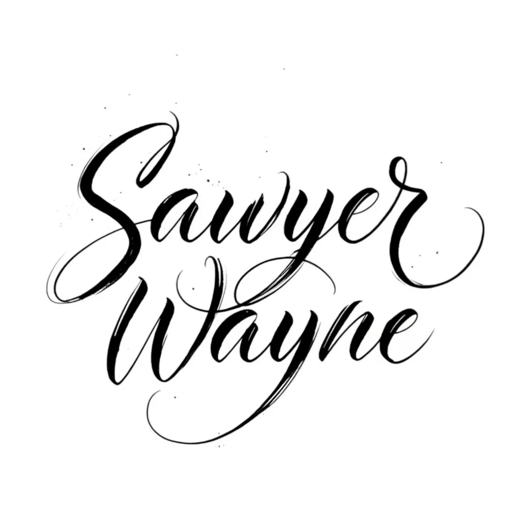Swayne Lettering Sawyer Wayne Calligraphy Tattoo Design Idea | PokeINK AI Tattoo Generator
