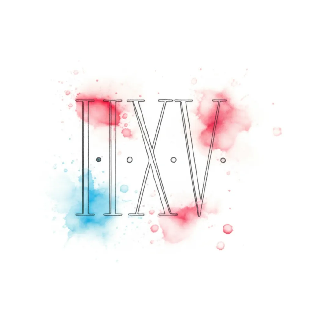 Watercolor Roman Numerals Tattoo: III·XXV·LXXX Design