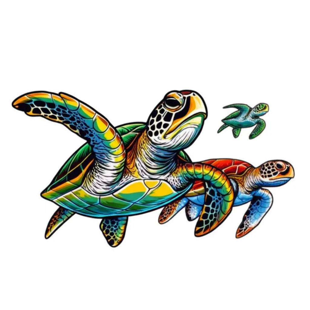 Anime Sea Turtle Tattoo Design: Ocean Adventure Ink
