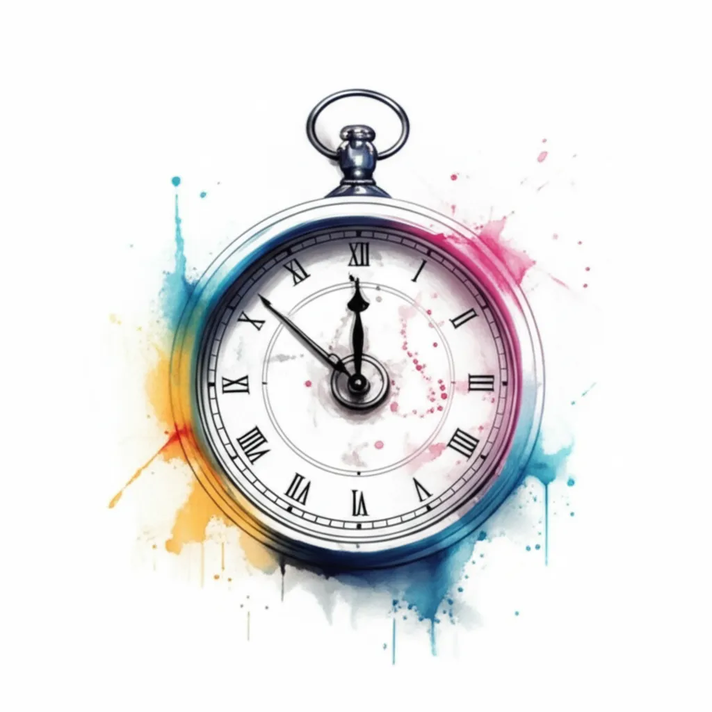 Watercolor Time Tattoo Design - Meaning and Inspiration Watercolor Time Tattoo Design - Meaning and Inspiration