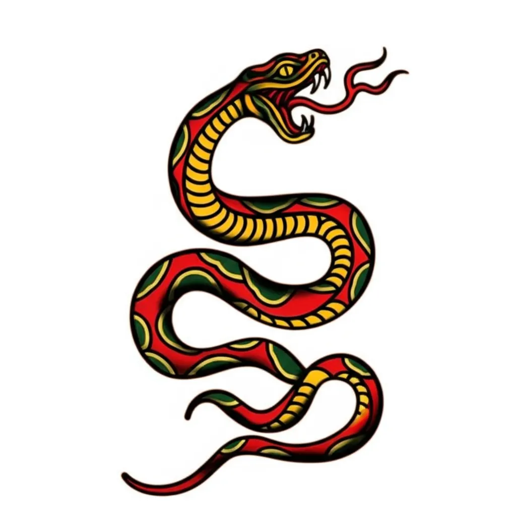 Old School Snake Tattoo Design Old School Snake Tattoo Design