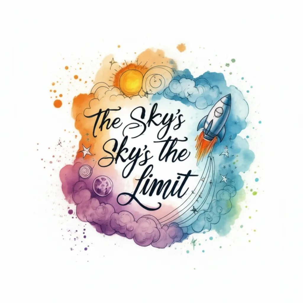 Watercolor Rocket and Solar System Tattoo: The Sky's the Limit Watercolor Rocket and Solar System Tattoo: The Sky's the Limit