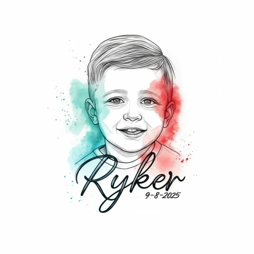 Ryker Watercolor Portrait Tattoo Design