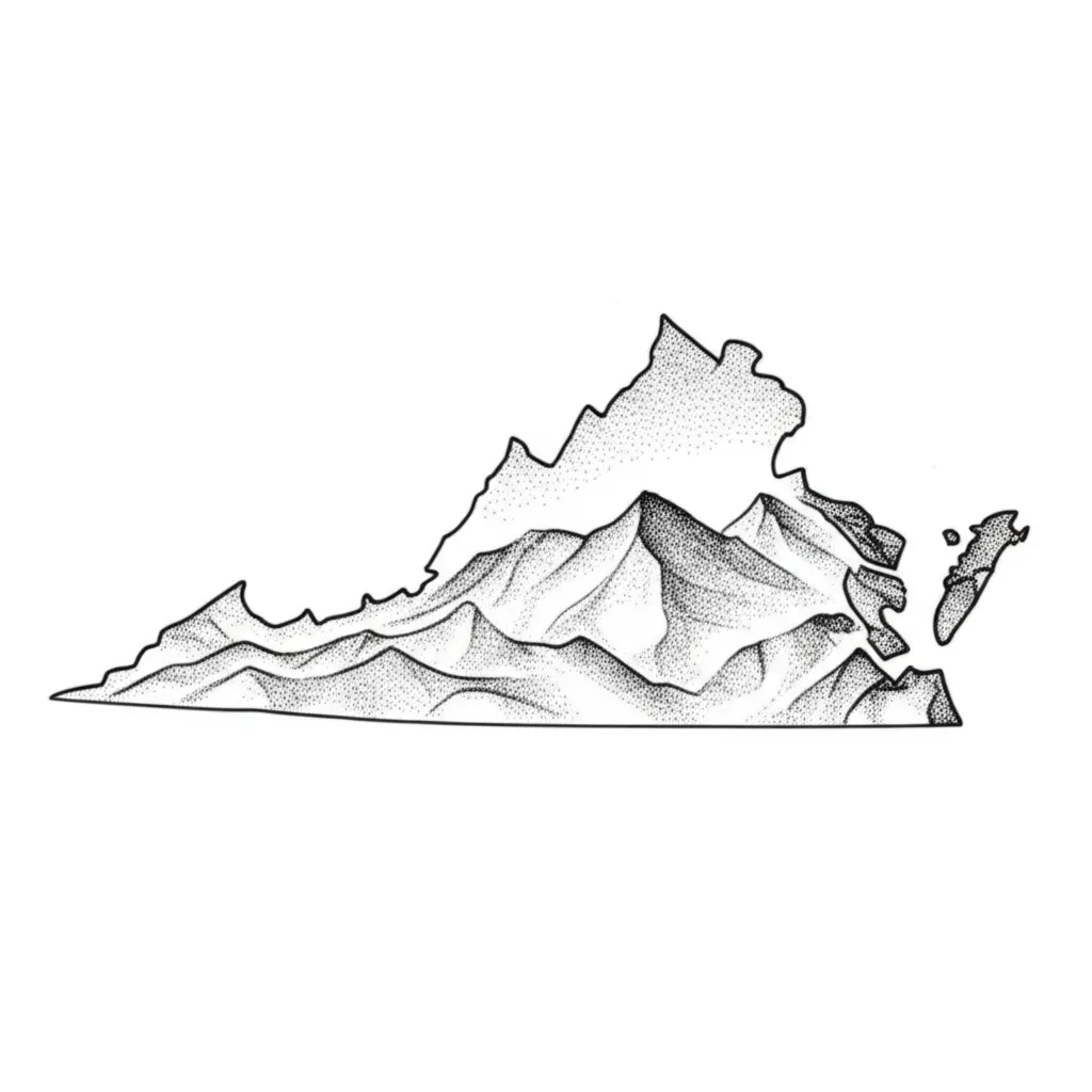 Virginia Mountains Fine Line Tattoo Design Virginia Mountains Fine Line Tattoo Design