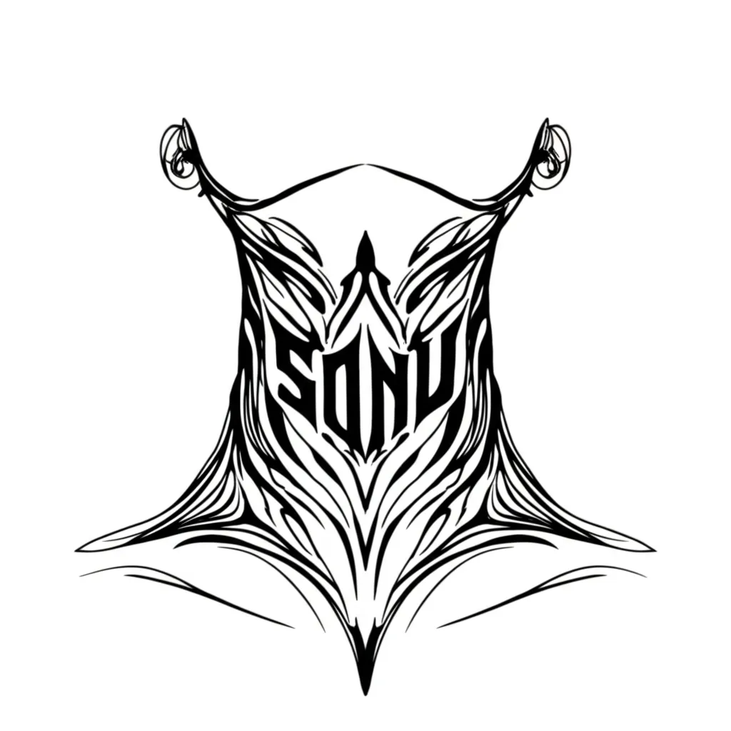 SONU Cyber Sigilism Neck Tattoo Design