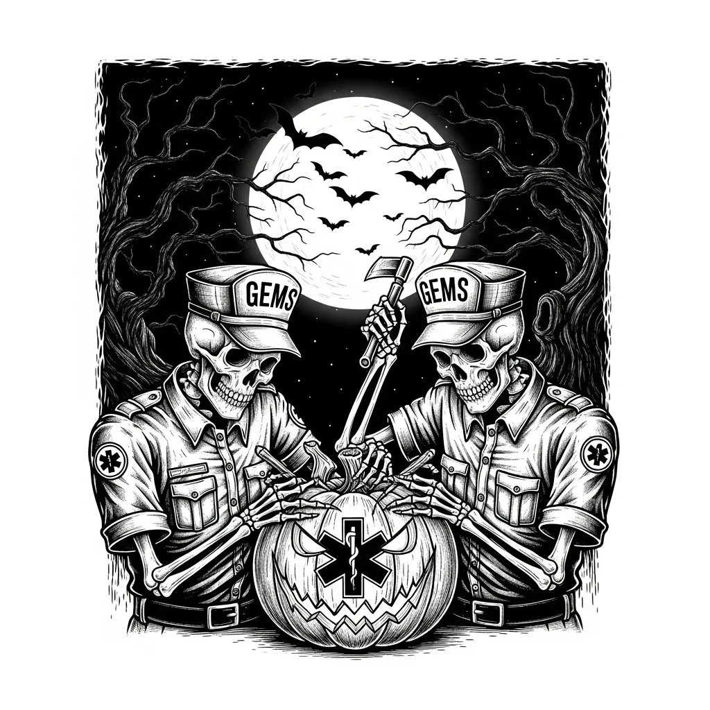 Gothic Paramedic Skeleton Pumpkin Carving Tattoo Idea Gothic Paramedic Skeleton Pumpkin Carving Tattoo Idea