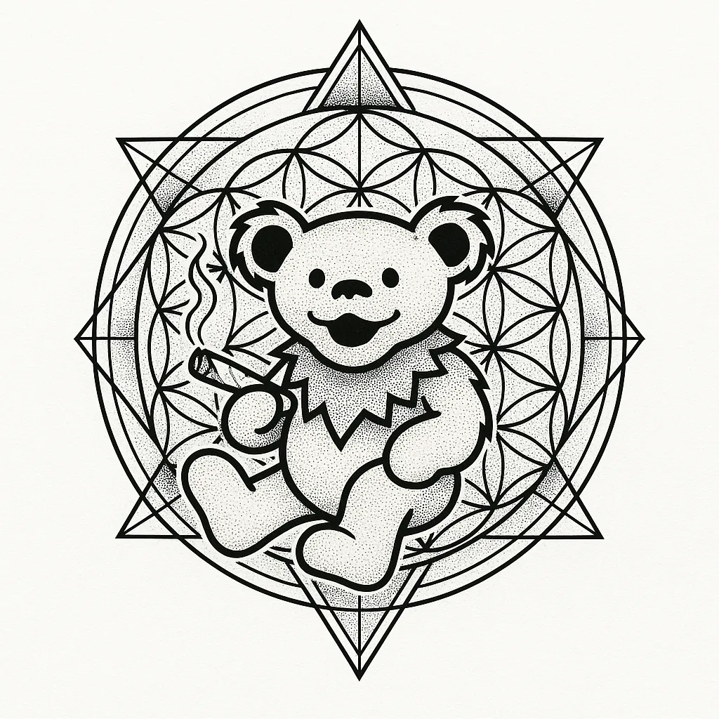 Grateful Dead Bear Geometry Tattoo Design Grateful Dead Bear Geometry Tattoo Design
