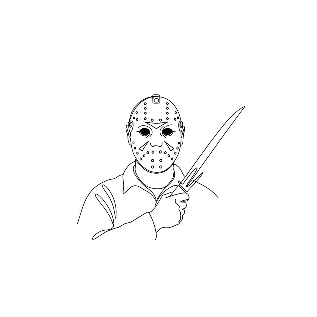 Minimalist Jason Voorhees Tattoo Design
