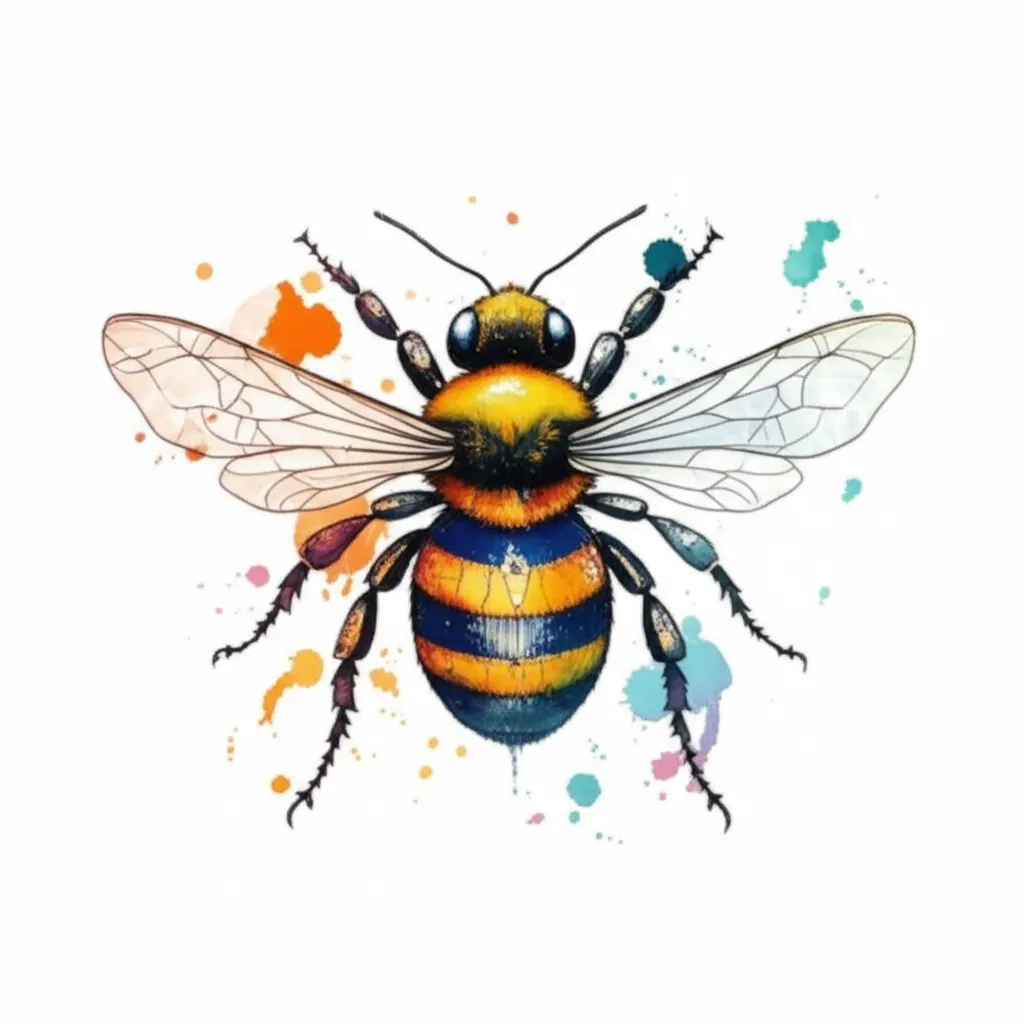 Watercolor Bee Tattoo Design - Buzzworthy Ink Inspiration Watercolor Bee Tattoo Design - Buzzworthy Ink Inspiration