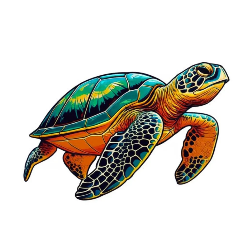 Anime Sea Turtle Tattoo Design