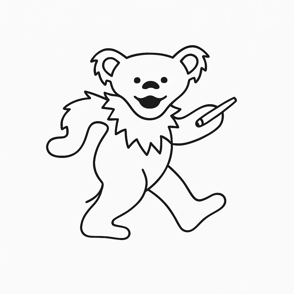 Minimalist Grateful Dead Bear Joint Tattoo Design Minimalist Grateful Dead Bear Joint Tattoo Design