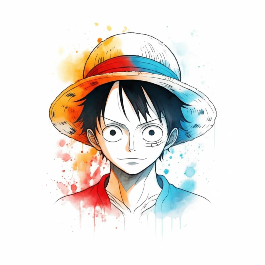 One Piece Luffy Watercolor Tattoo Design One Piece Luffy Watercolor Tattoo Design