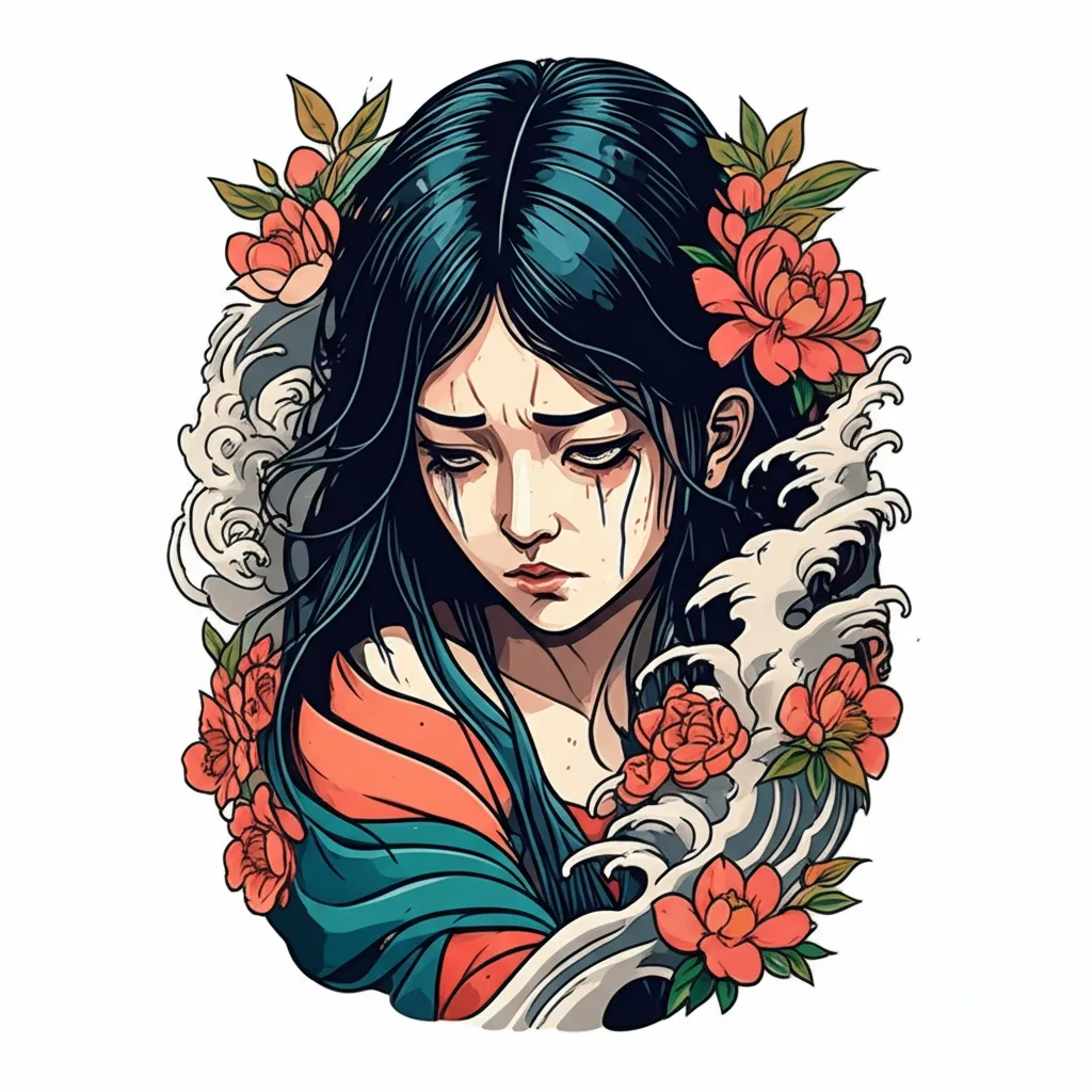 Broken Girl Japanese Tattoo Design - Meaningful & Traditional Art Broken Girl Japanese Tattoo Design - Meaningful & Traditional Art