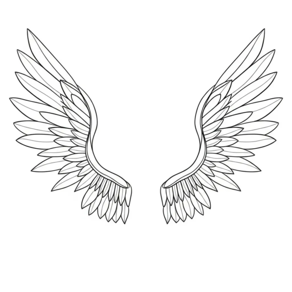 Minimalist Angel Wings Tattoo Design