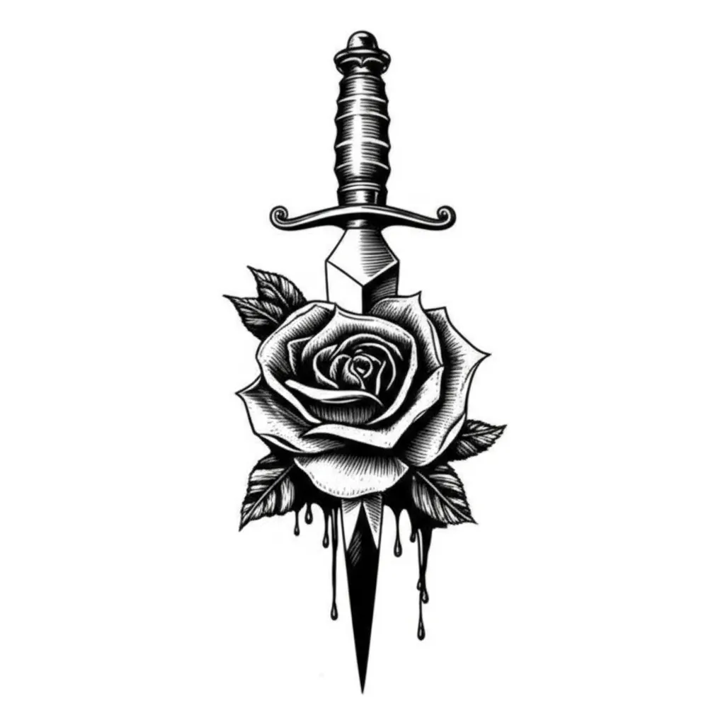 Rose and Dagger Tattoo: Meaning, Symbolism, and Design Ideas Rose and Dagger Tattoo: Meaning, Symbolism, and Design Ideas