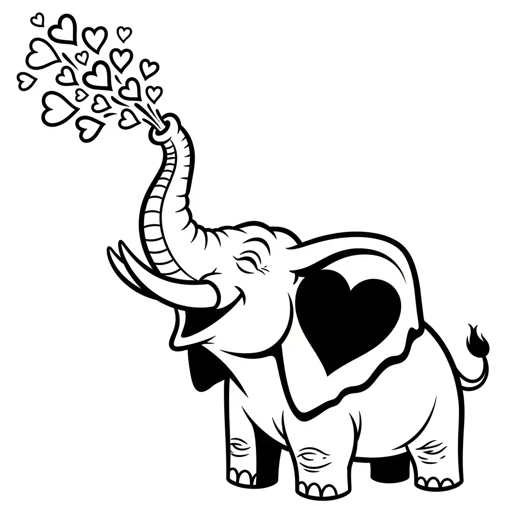 Graffiti Elephant Tattoo with Hearts: A Symbol of Love