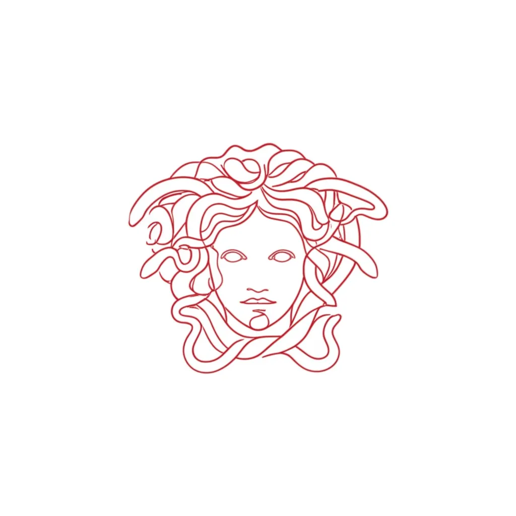 Minimalist Red Medusa Tattoo Design Minimalist Red Medusa Tattoo Design
