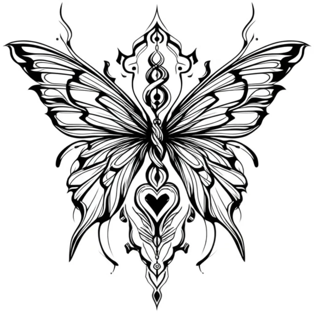 Cyber Sigilism Butterfly & Snake Spine Tattoo Design Cyber Sigilism Butterfly & Snake Spine Tattoo Design