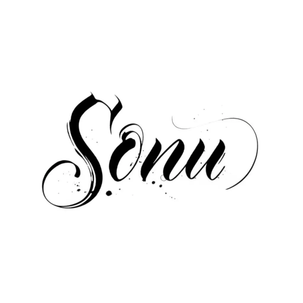Sonu Name Tattoo Design in Calligraphy Style