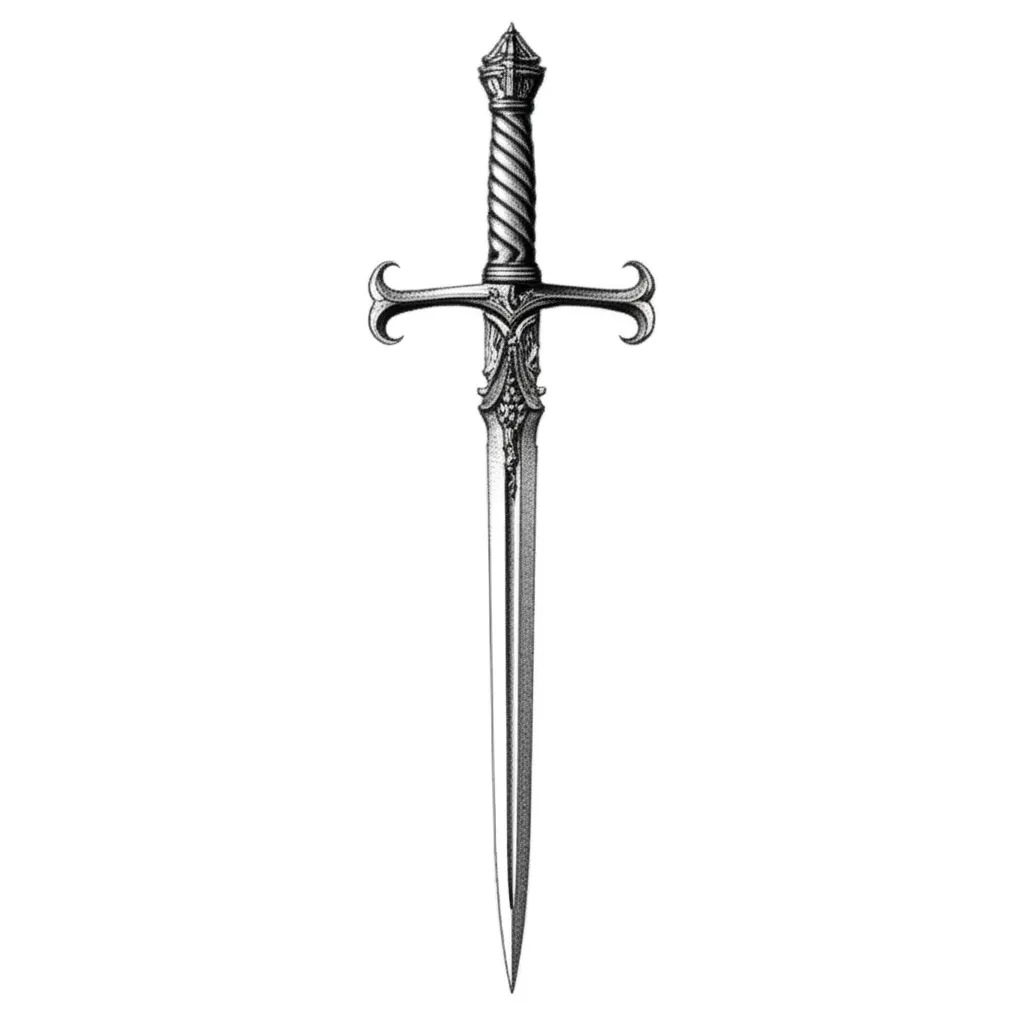 Archangel Sword Gothic Tattoo Design