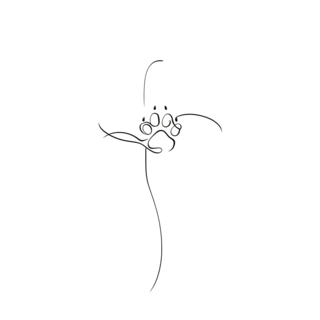 Minimalist Cross with Cat Paw Print Tattoo Idea Minimalist Cross with Cat Paw Print Tattoo Idea