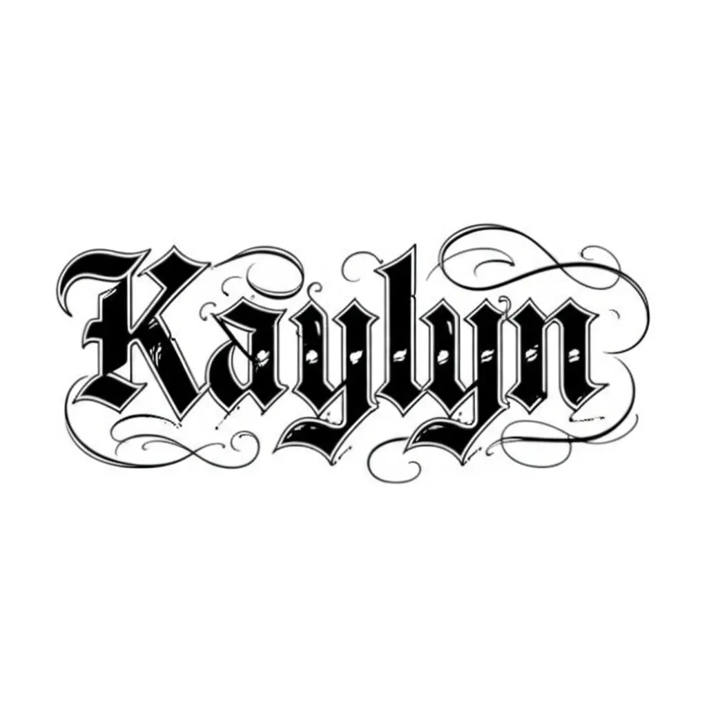 Kaylyn Name Tattoo in Old English Gothic Script