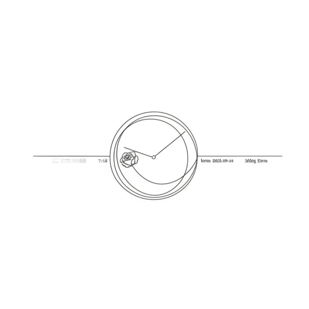 Minimalist Tattoo Design: Son's Birth Details with Rose and Clock Minimalist Tattoo Design: Son's Birth Details with Rose and Clock