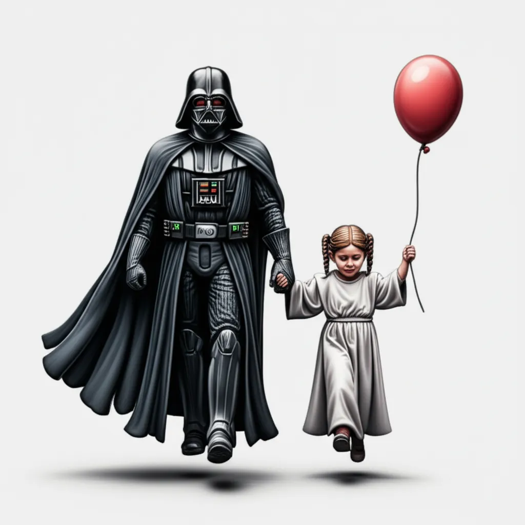 Darth Vader and Leia Father Daughter 3D Tattoo Design Darth Vader and Leia Father Daughter 3D Tattoo Design