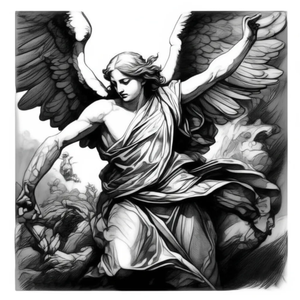 Illustrative Angel Tattoo Design Ideas