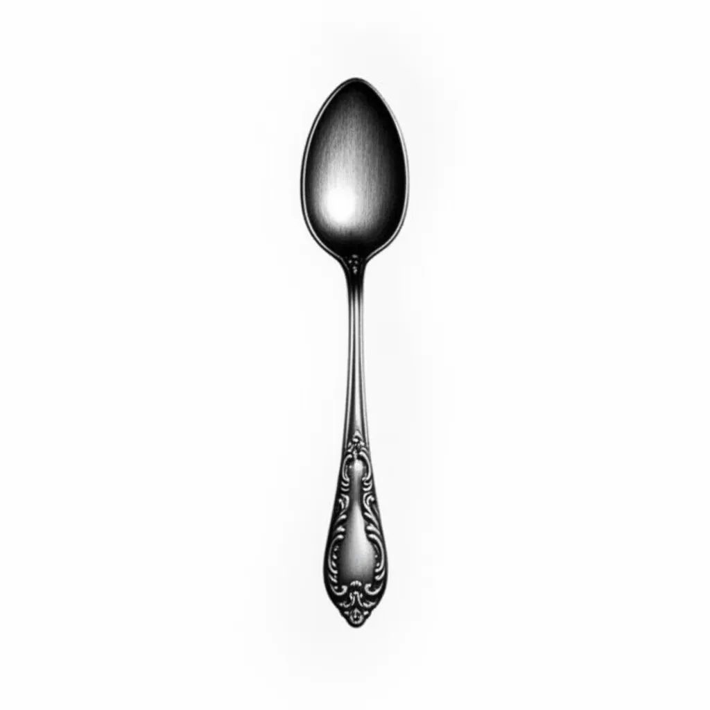 Vintage Spoon Realism Tattoo Idea