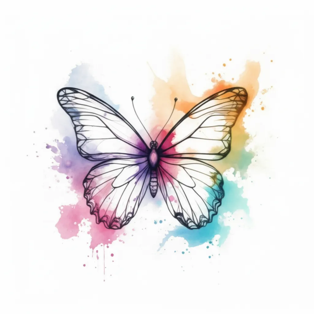 Watercolor Butterfly Memorial Tattoo for Breast Cancer Survivors