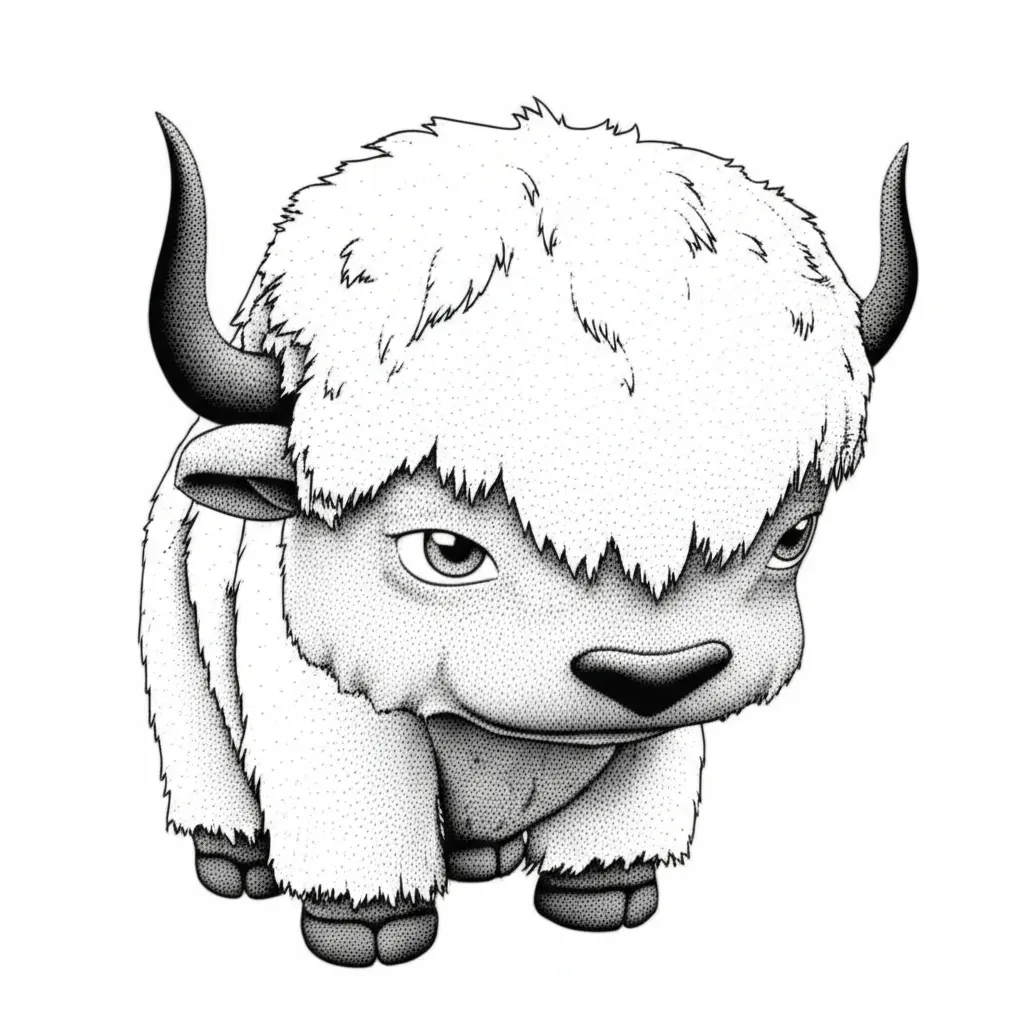 Dotwork Appa Tattoo from Avatar: The Last Airbender Dotwork Appa Tattoo from Avatar: The Last Airbender