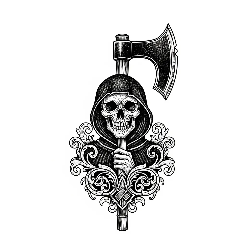 Gothic Hatchet Man Tattoo Design Gothic Hatchet Man Tattoo Design
