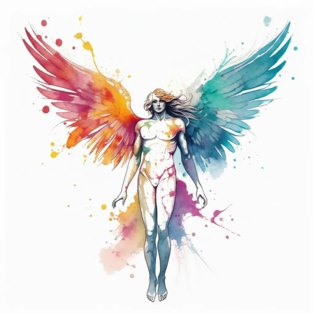 Fallen Angel Watercolor Tattoo Design Fallen Angel Watercolor Tattoo Design