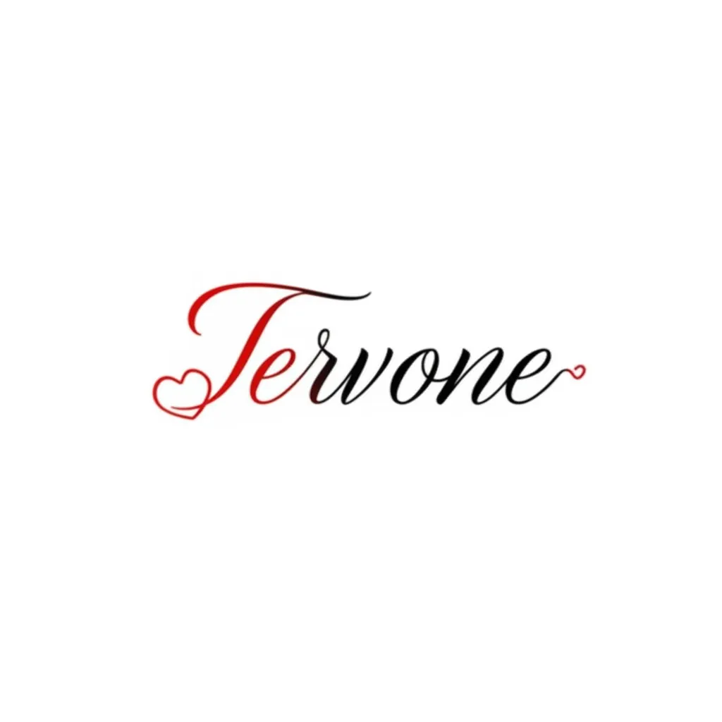 Tervone Name Tattoo with Heart - Minimalist Cursive Design