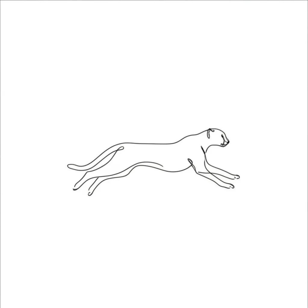 Minimalist Cheetah Running Tattoo Design