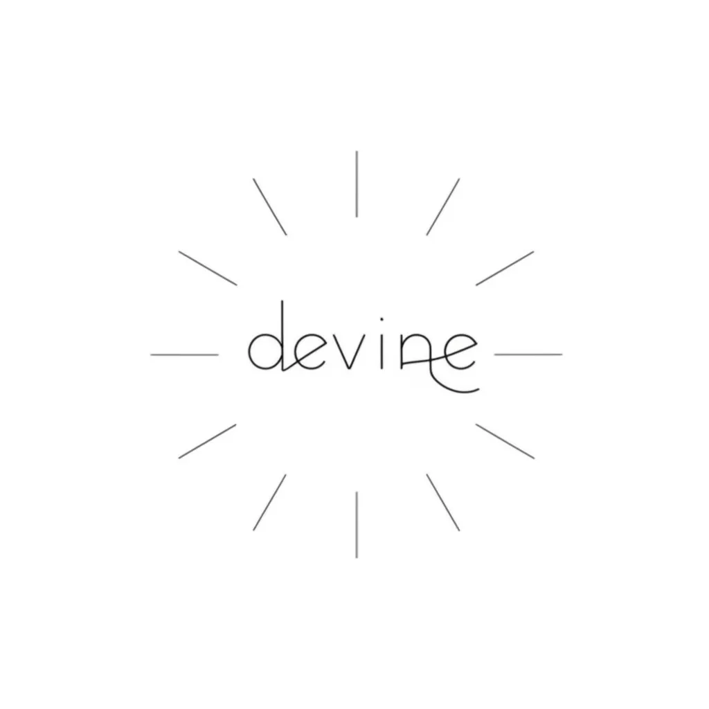 Minimalist 'Devine' Clock Tattoo Design