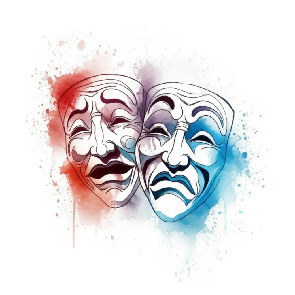 Laugh Now Cry Later Watercolor Tattoo Design
