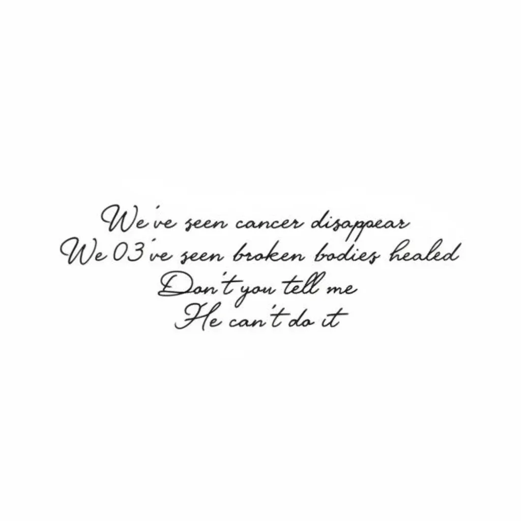 Minimalist Spine Tattoo: Song Lyrics of Hope and Healing