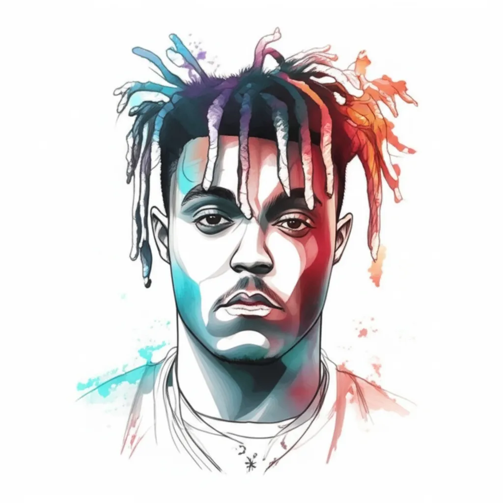 Juice WRLD Watercolor Tattoo Design