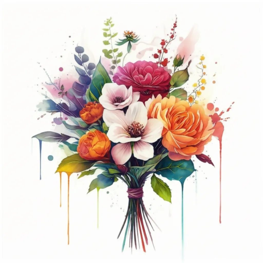 Watercolor Bouquet Tattoo: January, February, September & November Flowers Watercolor Bouquet Tattoo: January, February, September & November Flowers