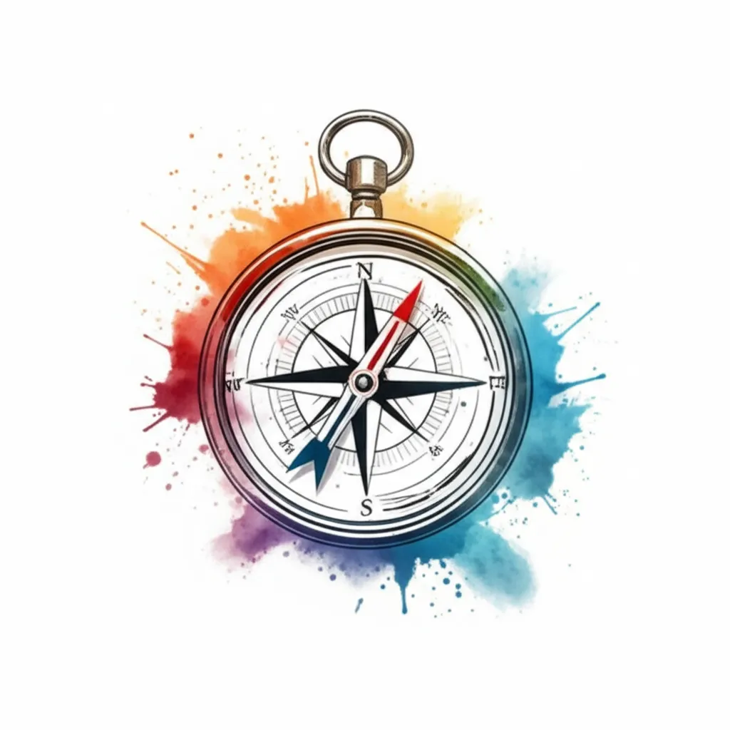 Watercolor Compass Tattoo for Aruba Wedding Coordinates Watercolor Compass Tattoo for Aruba Wedding Coordinates