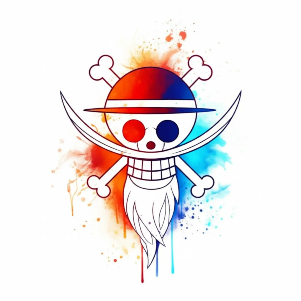 One Piece Whitebeard Logo Watercolor Tattoo Design One Piece Whitebeard Logo Watercolor Tattoo Design