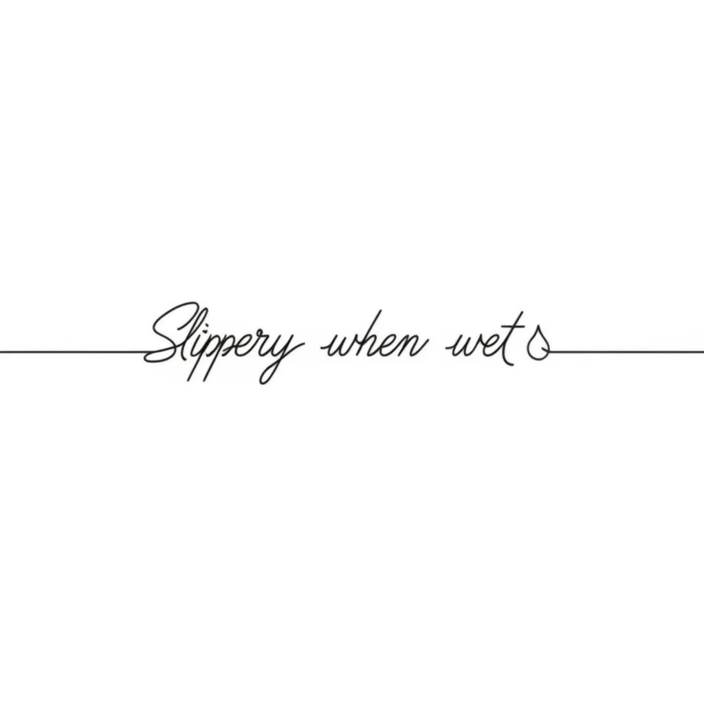 Slippery When Wet Minimalist Tattoo Design