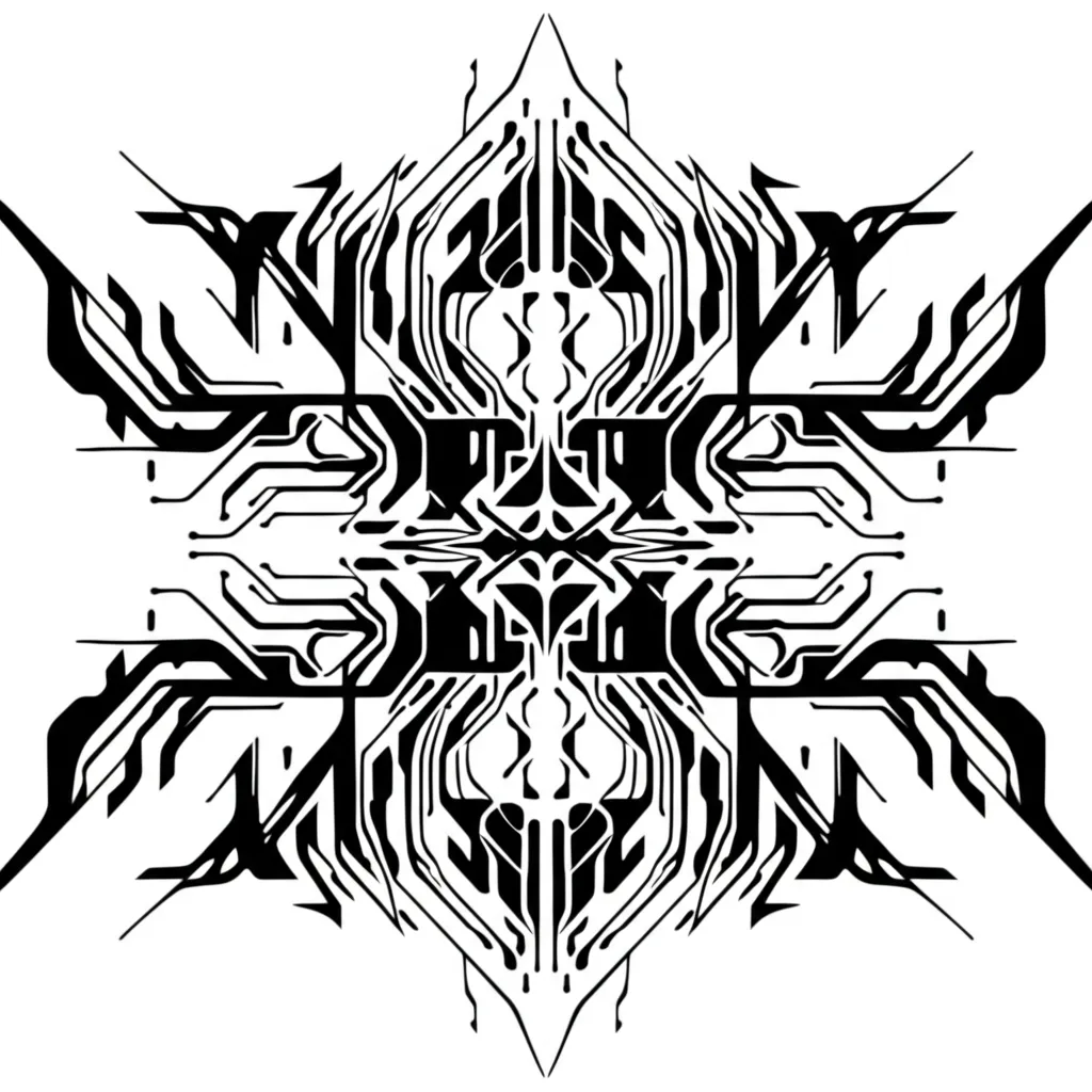 Cyber Sigilism Tattoo Design: Geometric & Abstract Art
