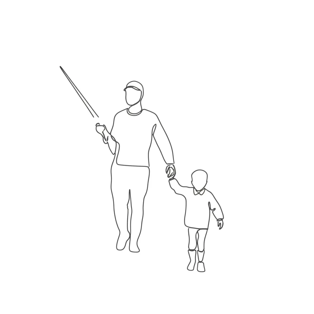 Minimalist Father and Son Duck Hunting Matching Tattoo Idea